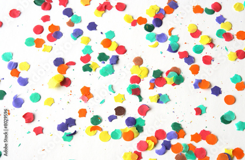 Confetti on a white background
