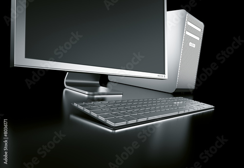 stylish computer on black b...
