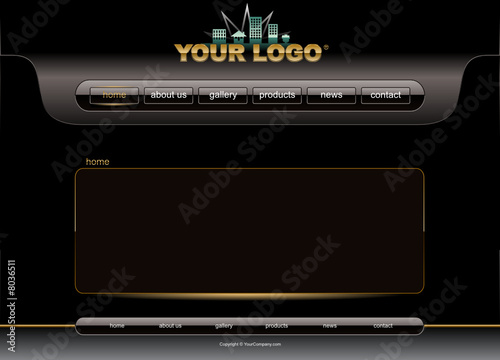 Website black and gold glossy template