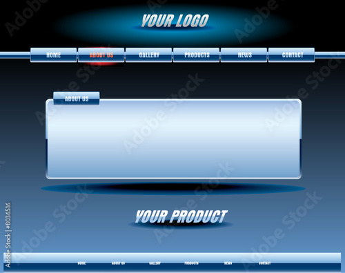 Website blue glossy template