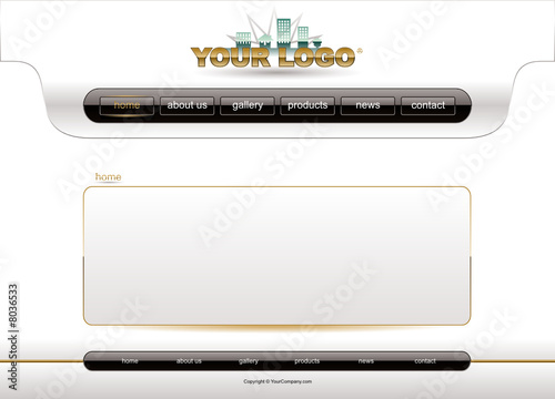 Website white and gold glossy template