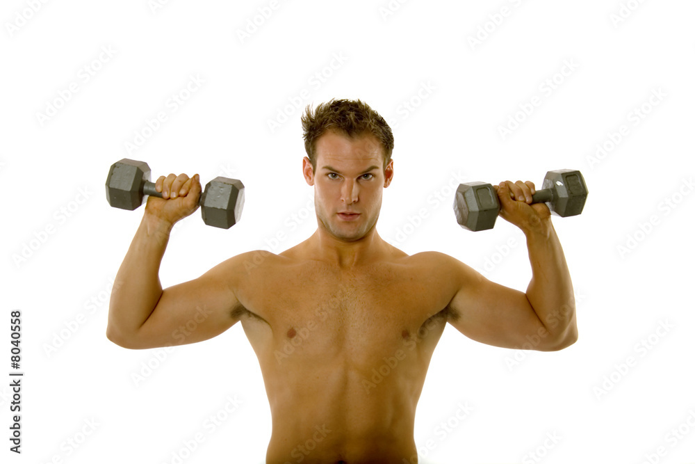 Young body builder male exercising Young body builder male exercising