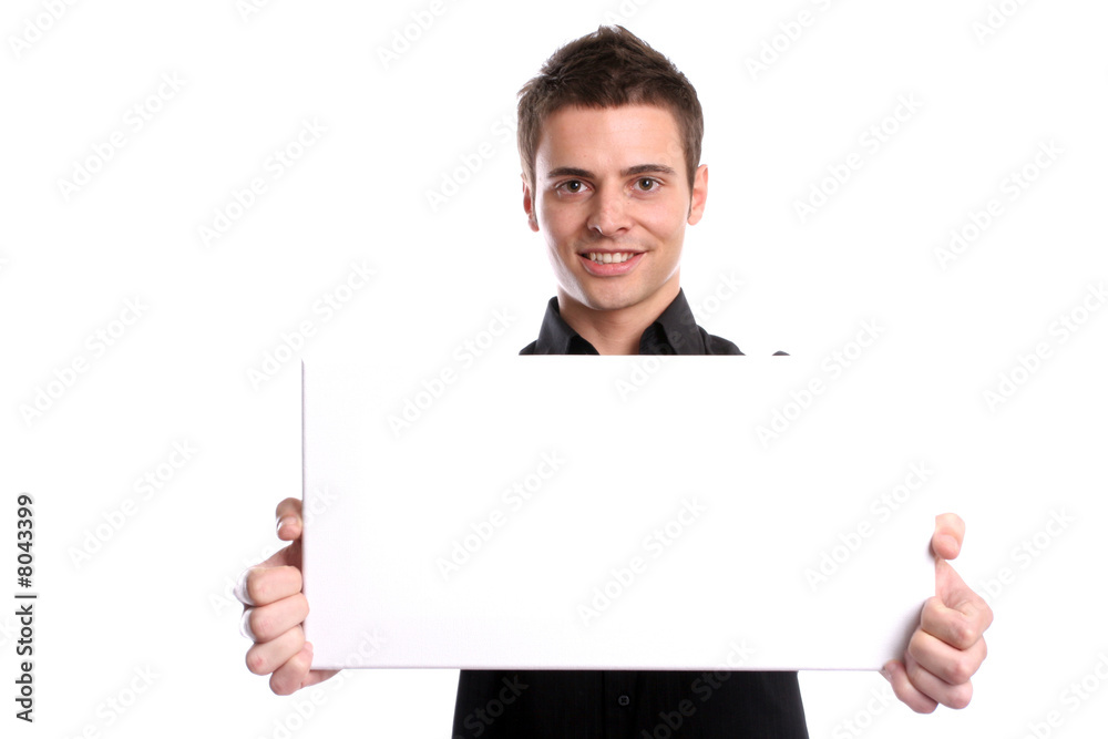business man with an empty white card business man with an empty white card
