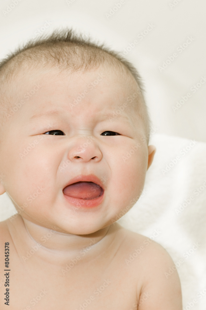 Crying 6 months old Asian baby boy Crying 6 months old Asian baby boy