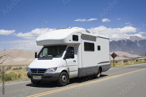 RV driving to Great Sand Dunes National Park