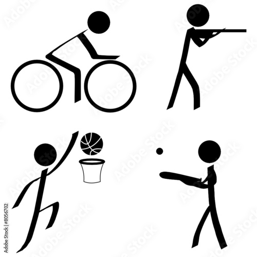Sports Icons (Cycling/Shooting/Basketball/Baseball)