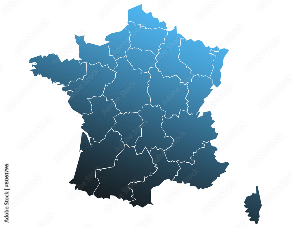 Obraz premium Mapa Otchłani Francji