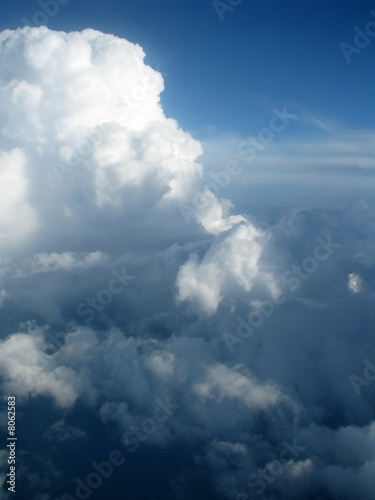 Cloud formations in the sky 30 thousand feet above ground