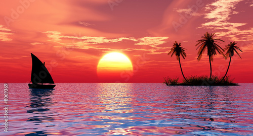 Island and boat