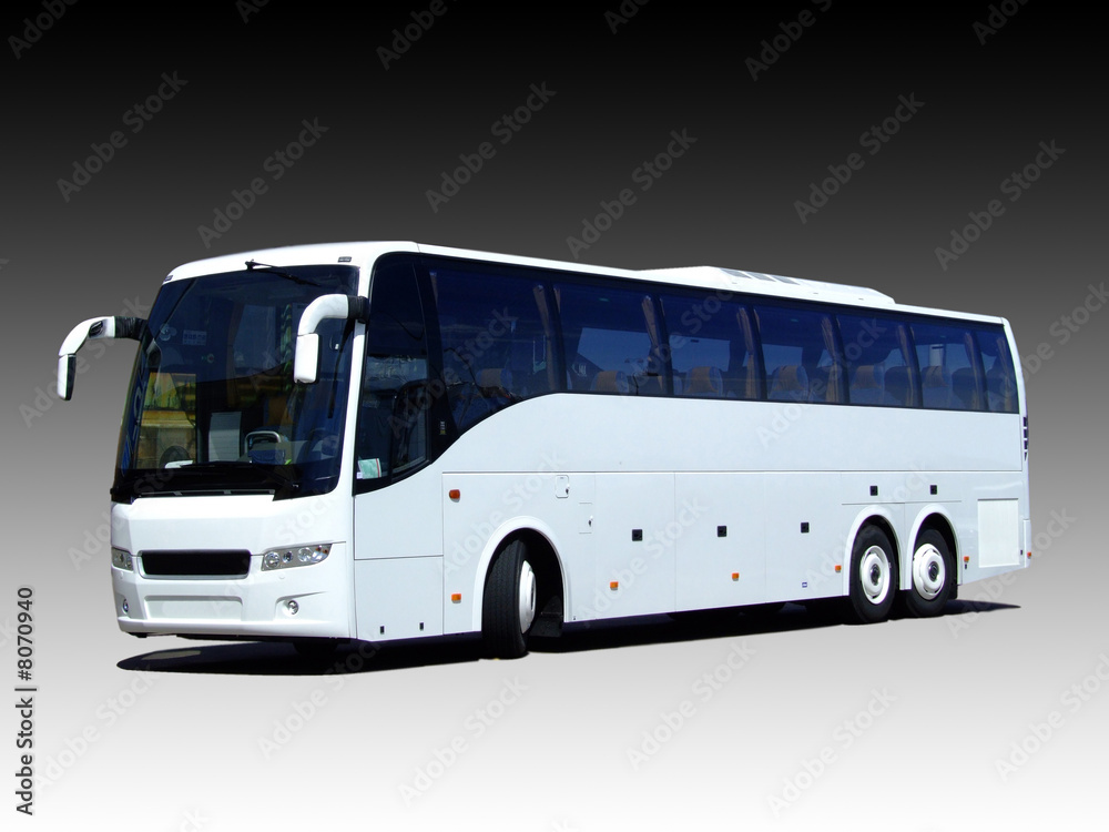 blank white bus