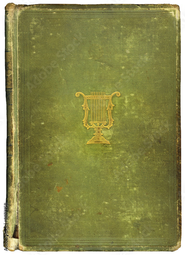 Worn antique book with Musical Symbol