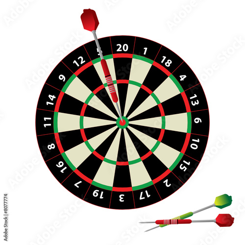 Dartboard and darts