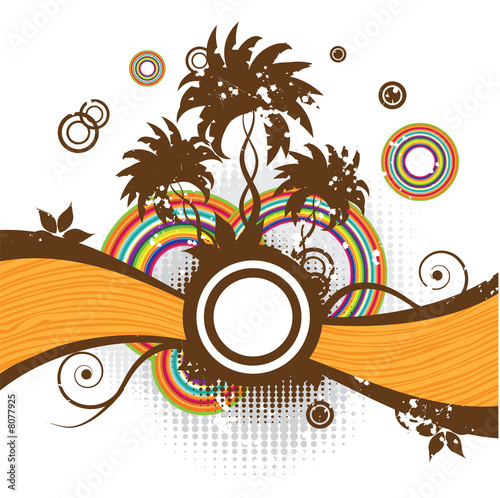 Abstract summer frame, palm trees