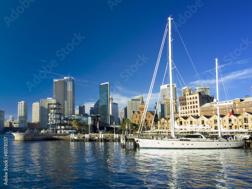 sydney city and a yacht