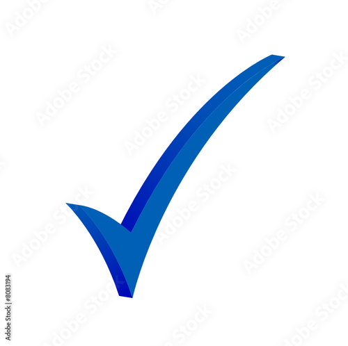 Blue 3D Tick