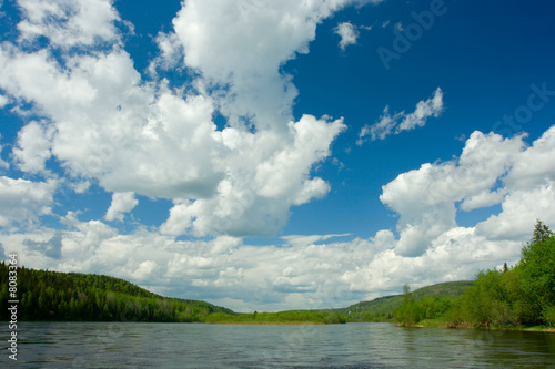 Summer landscape. Clouds ab...