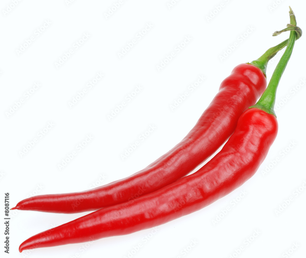 Two red hot chilli peppers