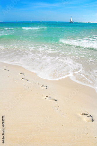 Footprints on Beach photo