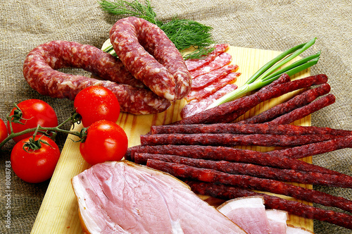 Meat and sausage products photo