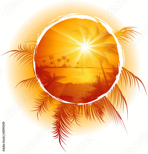 Tropical_frame_sunset_on_the_beach