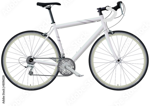 Vélo de course blanc (détouré) photo
