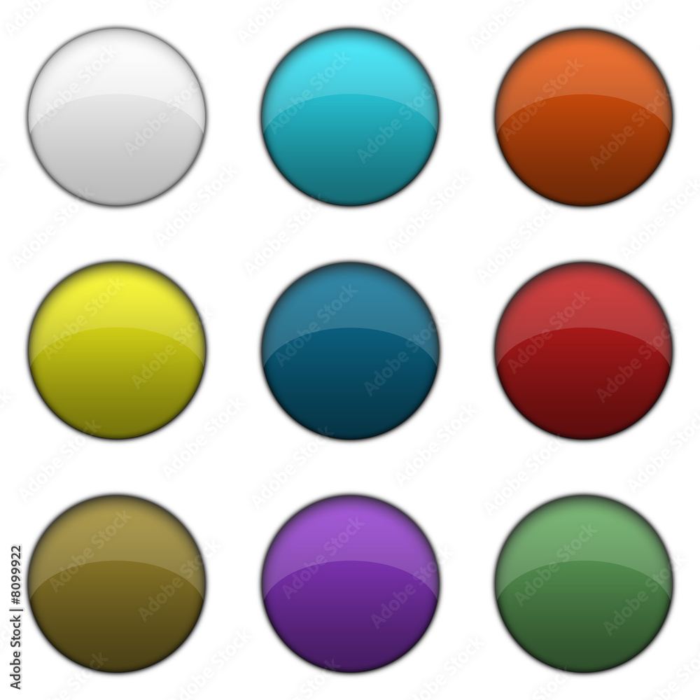 Plain Color 3D Glossy Web Buttons Plain Color 3D Glossy Web Buttons