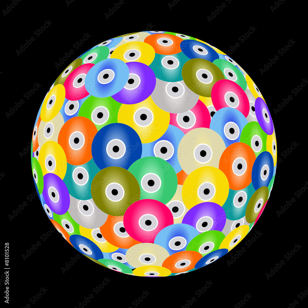 colorful CD globe colorful CD globe