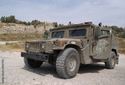 The Israeli army armored jeep