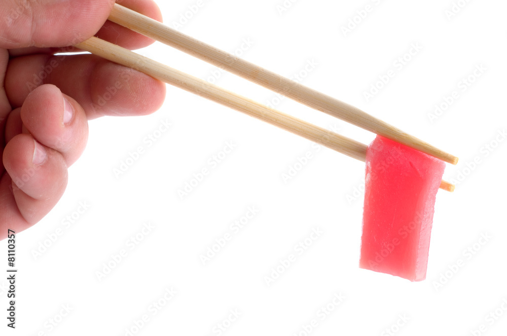 Sushi with chopsticks Sushi with chopsticks