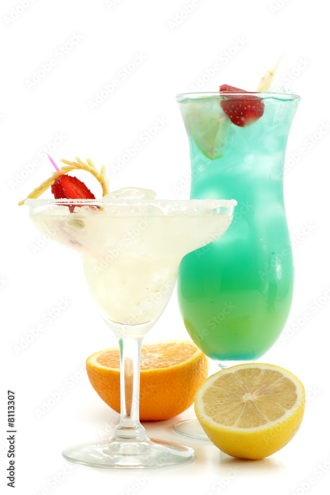 Cocktails - Margarita and Blue Hawaii Cocktails - Margarita and Blue Hawaii