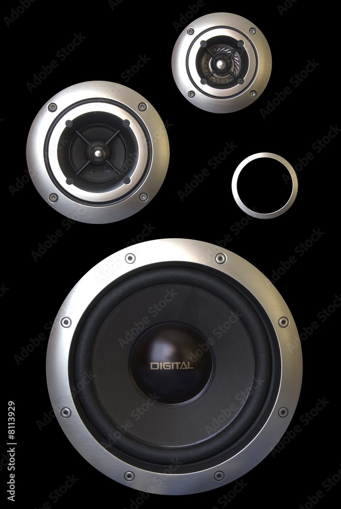 Three speakers - obrazy, fototapety, plakaty 