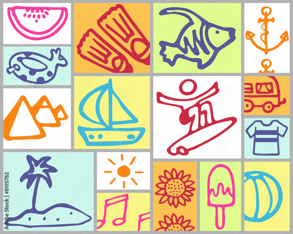 Naklejka premium objets été 1