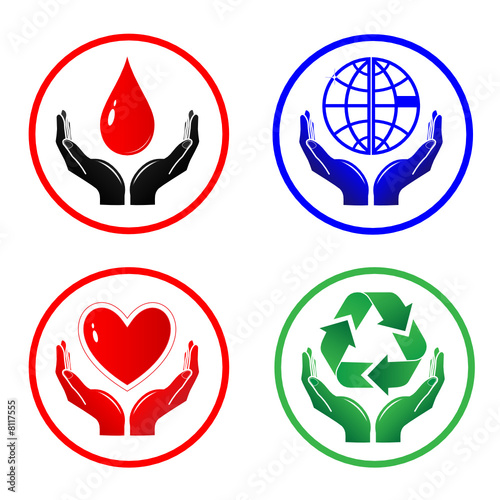 Vector object in hearts icons. Simply change.