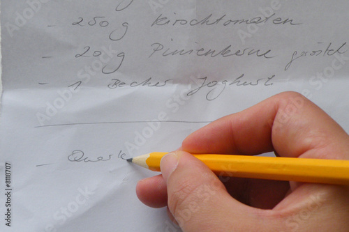 Einkaufsliste anfertigen