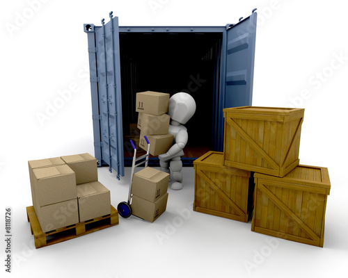 Unloading boxes