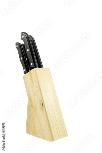 Knife block isolated on white