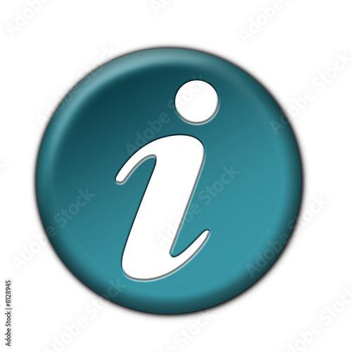 3D Turquoise Information Button (clicked)
