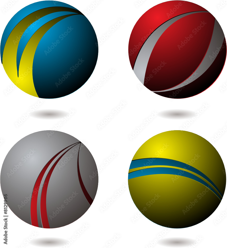 Collection of four round icons that appear hollow Collection of four round icons that appear hollow