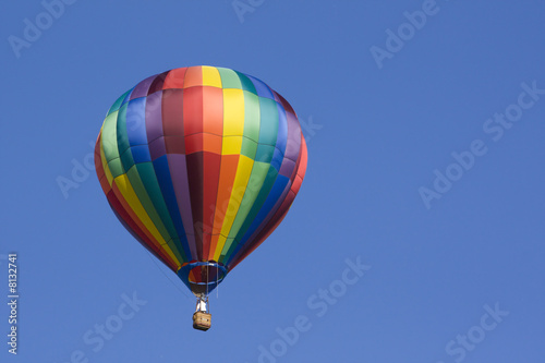 Hot air balloon in the blue sky