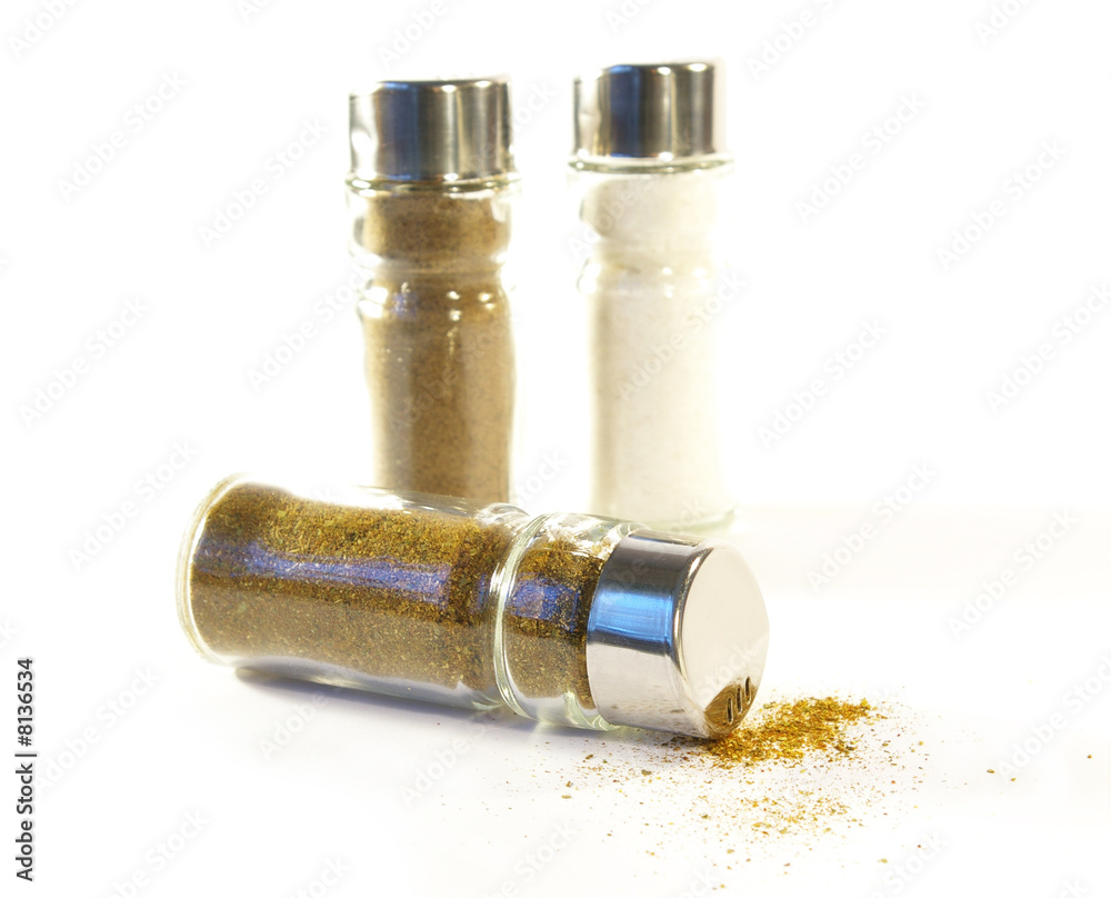 Salt and pepper shakers isolated
