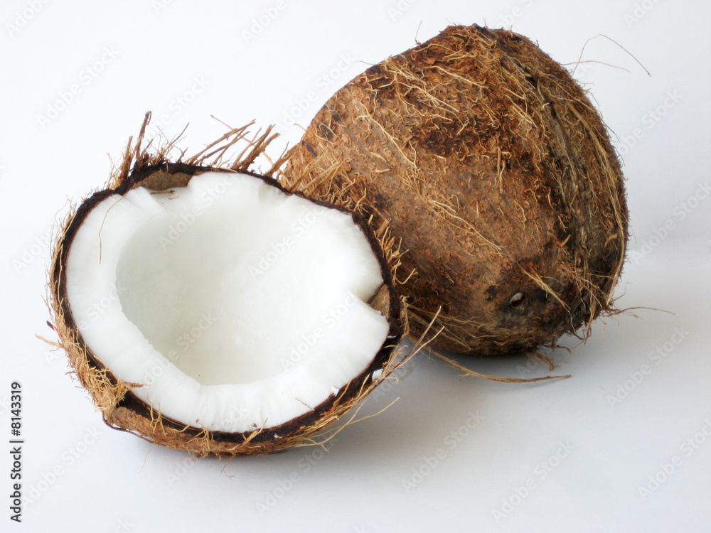 Geöffnete Kokosnuss