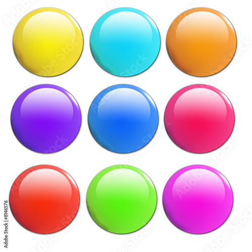 Set of 9 shiny buttons