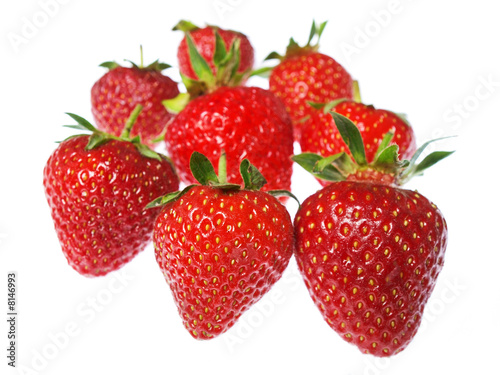 Fototapeta Naklejka Na Ścianę i Meble -  Fresh and tasty strawberries isolated on white background
