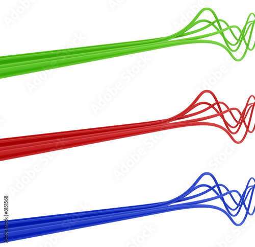fibre-optical green blue an...
