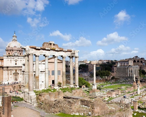 Roman Forum, with church dome in the background
