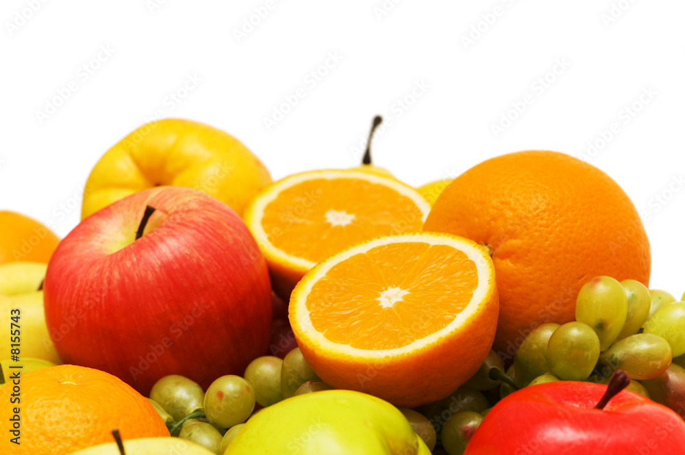 Various fruits isolated on the white background Various fruits isolated on the white background