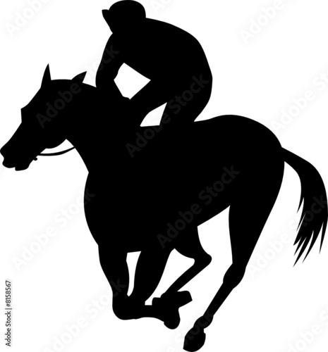 Horse racing silhouette