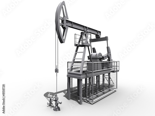 3d oil rig isolated on white