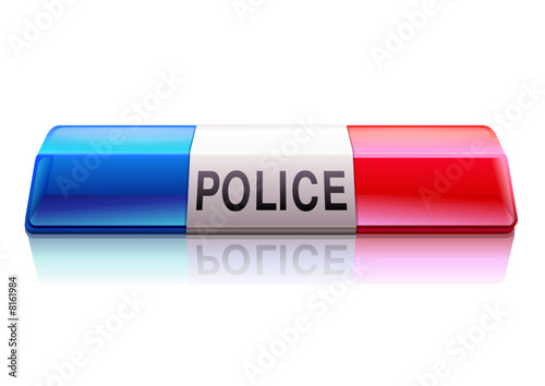 Rampe lumineuse bleu et rouge police
