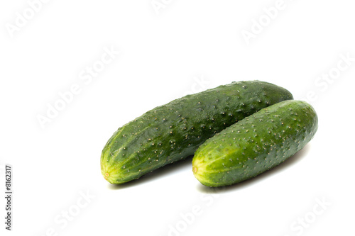 Cucumbers on a white background